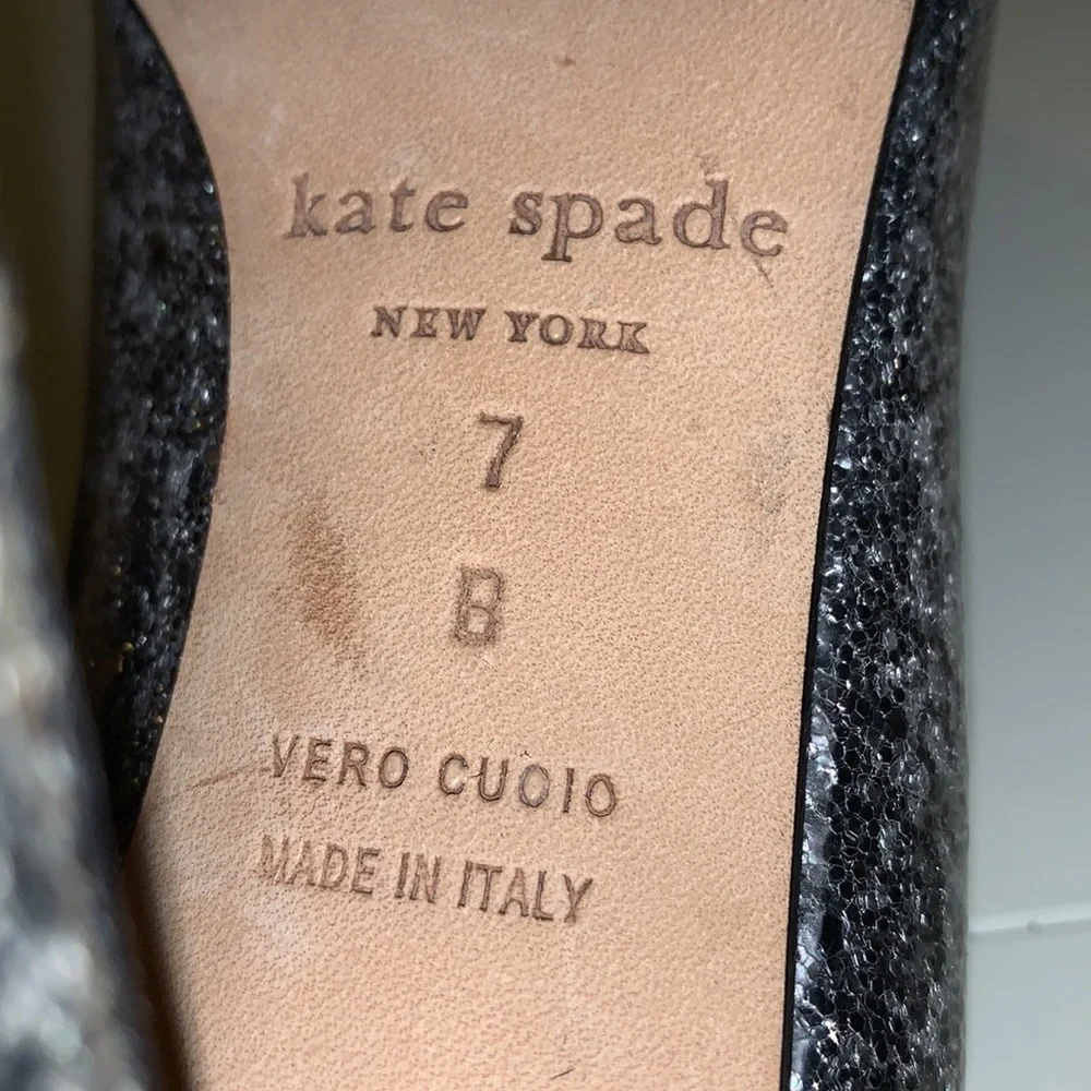 kate spade Silver Glitter Bow Pumps